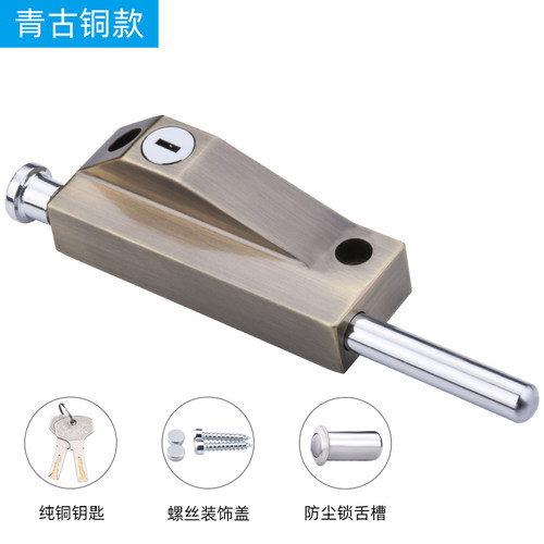 旋转门地插锁有框玻璃门锁明装木门自动铝合金门脚踩踏地锁地插销