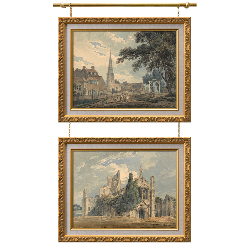 挂画器 轨道 法式复古装饰画油画别墅画展吊挂链条黄铜杆挂画绳