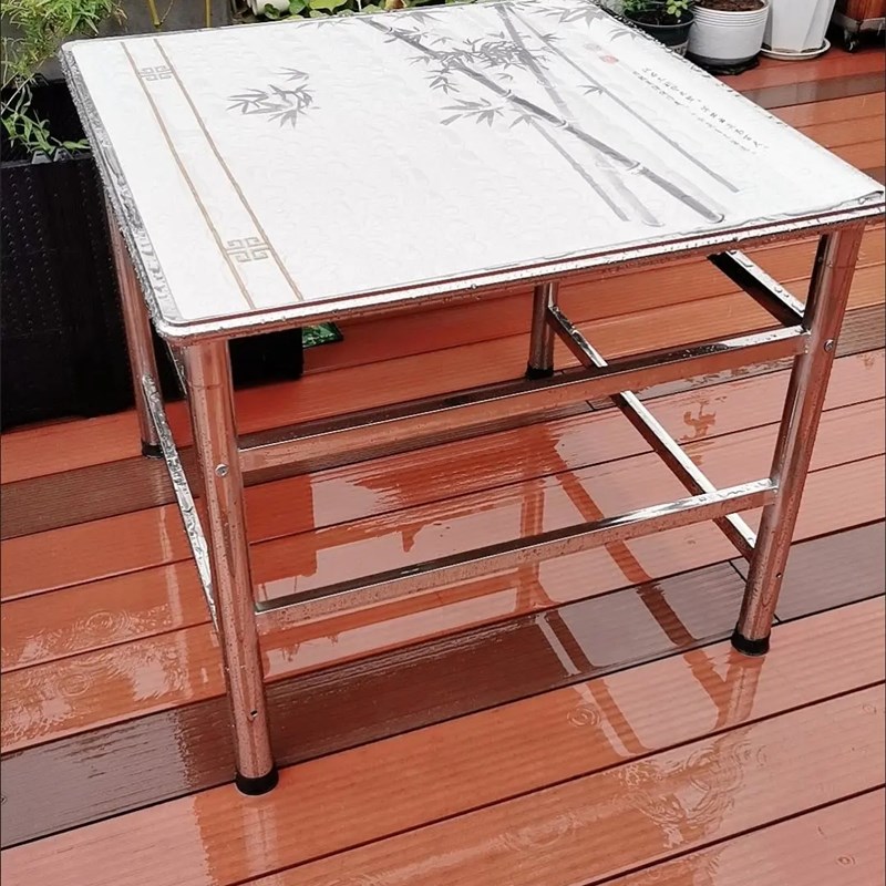 不锈钢加厚方桌架四方桌子框烧烤折叠桌大排档桌正方形家用户外