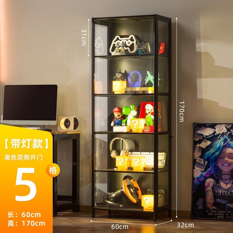 带灯手办展示柜电竞房外设展示架亚克力模型玩具收纳柜摆件陈列柜,住宅家具,家用陈列柜,淘宝优惠券,粉丝福利购,淘宝优惠卷