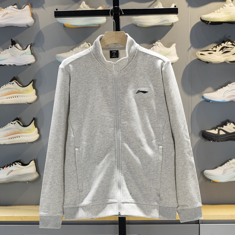 李宁针织无帽外套男2025冬季新款团购系列休闲百搭开衫立领卫衣