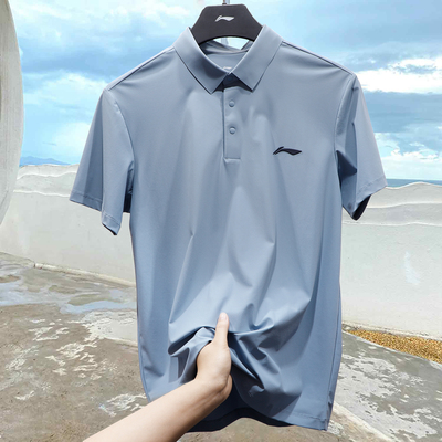 李宁冰丝凉感POLO衫男2025夏季新款商务运动休闲速干短袖APLV039
