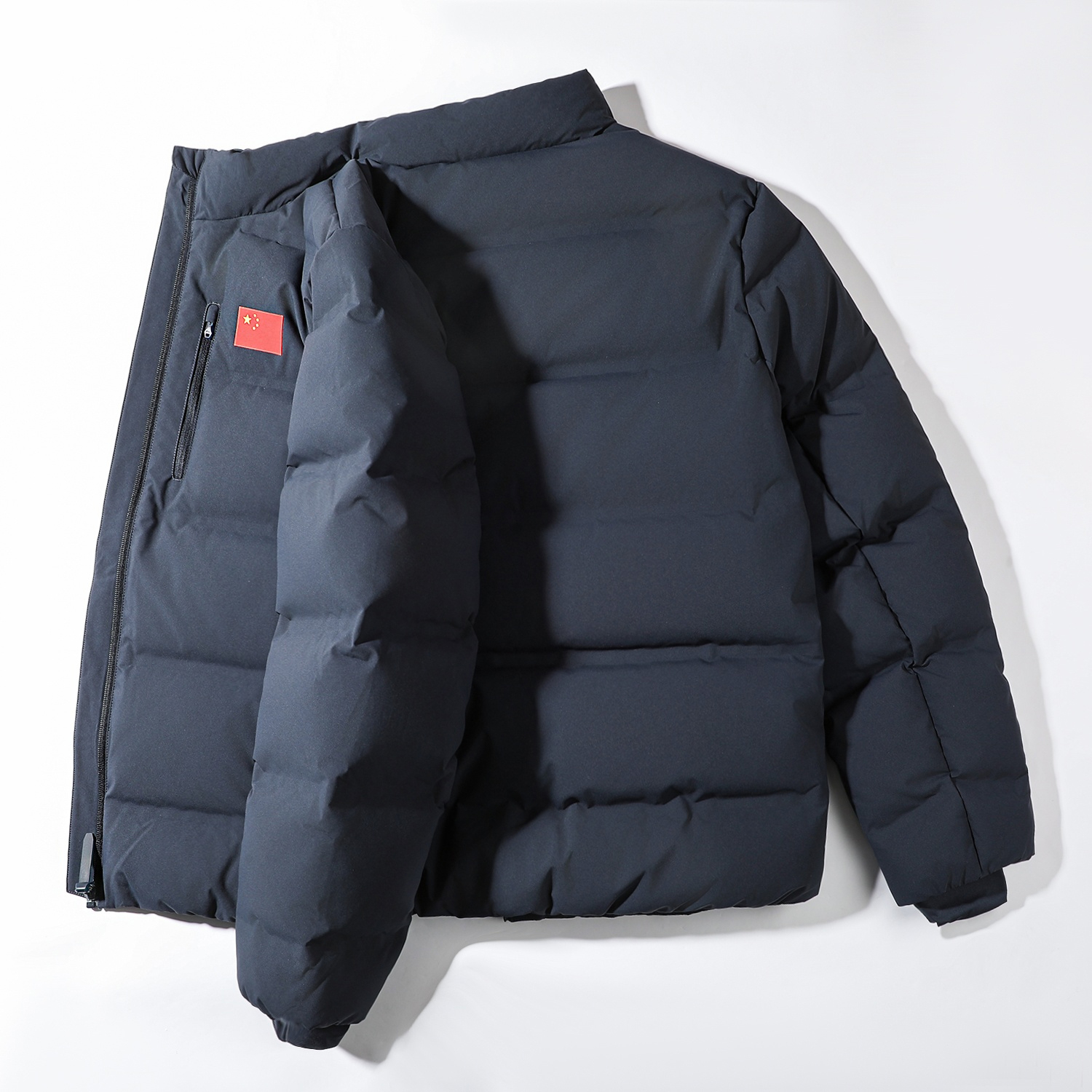 李宁国旗款立领短羽绒服男2025冬季新款80%鸭绒防风保暖厚款外套