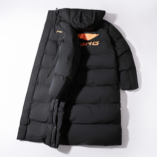 CBA专业篮球系列宽松连帽保暖外套 新款 李宁长款 棉服男2025冬季