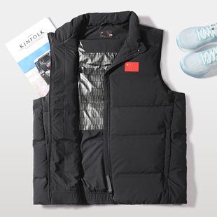 李宁国旗款羽绒马甲男款2025冬季新款荣耀系列90%鸭绒保暖羽绒服