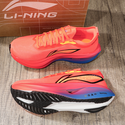 李宁飞电5E跑步鞋男2025秋季新款䨻丝轻量高回弹竞速比赛减震跑鞋