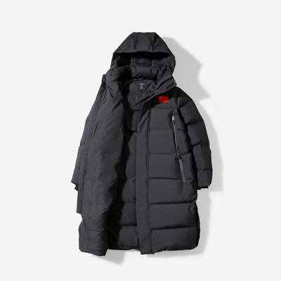 李宁长款羽绒服女款2025冬季新款团购系列90%鸭绒保暖国旗款外套