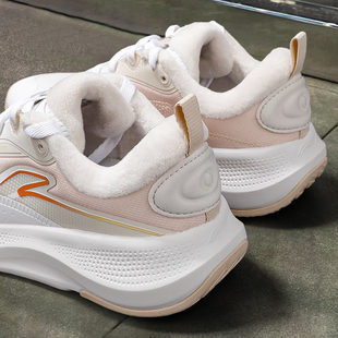 李宁加绒休闲鞋女2025冬季新款秋冬保暖厚底软弹舒适低帮运动鞋