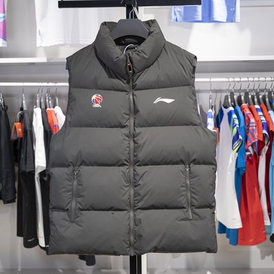 李宁无袖棉服马甲男款2024冬