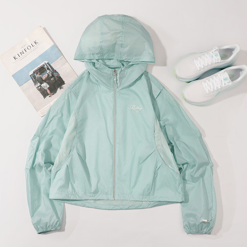 李宁白鹿同款轻薄抗紫外线防晒衣运动风衣女2026夏季新款休闲外套