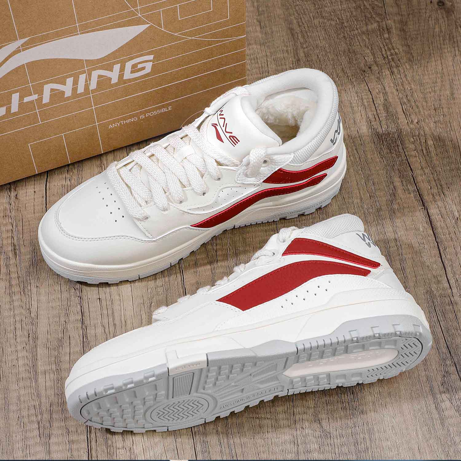 李宁惟吾MID板鞋男2024冬款加绒