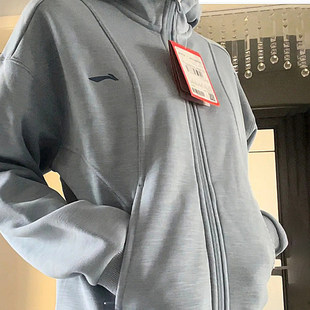 李宁外套女款2025春季新款潮流百搭宽松休闲运动连帽开衫卫衣夹克