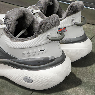李宁加绒休闲鞋男2025冬季新款SOFT PLUS男鞋防滑耐磨保暖运动鞋