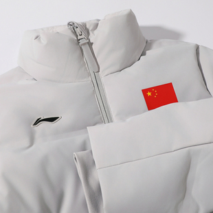 李宁短款羽绒服女款2025冬季新款团购系列90%鸭绒保暖国旗款外套