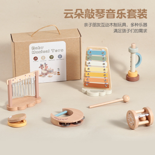 早教听力锻炼木质安抚敲琴