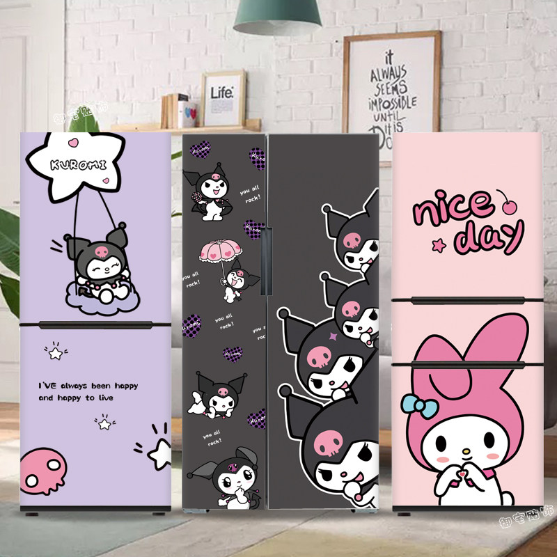 卡通三丽鸥冰箱装饰贴纸  自粘防水不透翻新冰柜全贴可移贴画,家居饰品,冰箱贴,淘宝优惠券,粉丝福利购,淘宝优惠卷