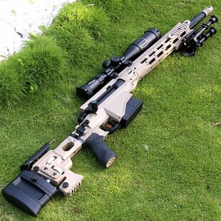 捷鹰MSR狙击枪尼龙仿真AWM抛壳软弹枪手动拉栓成人吃鸡模型玩具枪