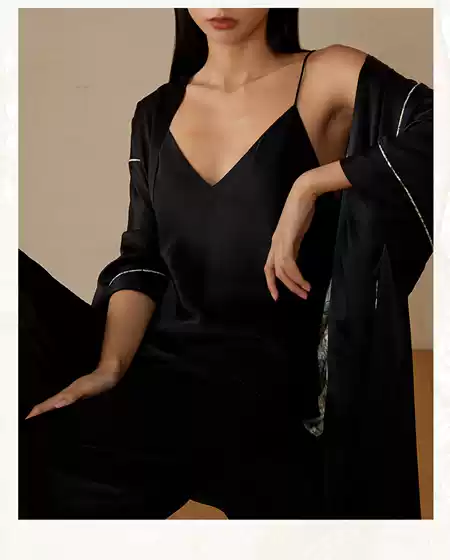 Domestic Single Ai (Artificial Intelligence) Design Chinese Style Hanfu Collaboration Model Couple's Faux Silk Ancient Style Double-Breasted Han Robe Loungewear Sleepwear