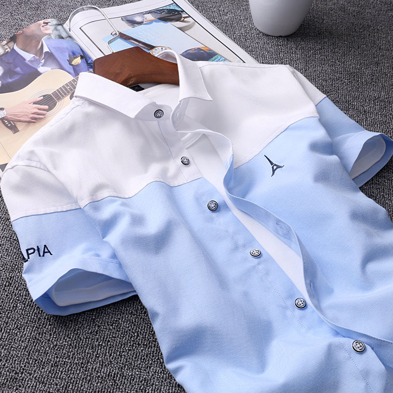 短袖T恤男夏季青少年学生韩版潮流衬衫领刺绣上衣服夏天休闲帅气在类目 男装, T恤中 - 来自Buy2taobao.com提供专业的淘宝代购服务