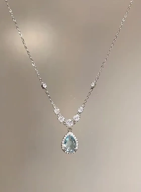 水滴锆石链项链女2026年新款潮轻奢小众网红风简约百搭锁骨链