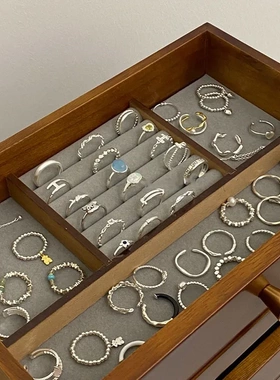 素圈戒指女春秋冷淡风素银指环小众设计感开口食指戒不掉色尾戒