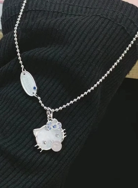 网红同款可爱卡通kt猫泡泡糖项链轻奢百搭个性高级感送女友