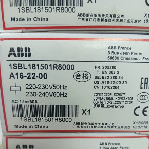 A16-22-00，ABB-接触器 编号：1SBL181501R8000