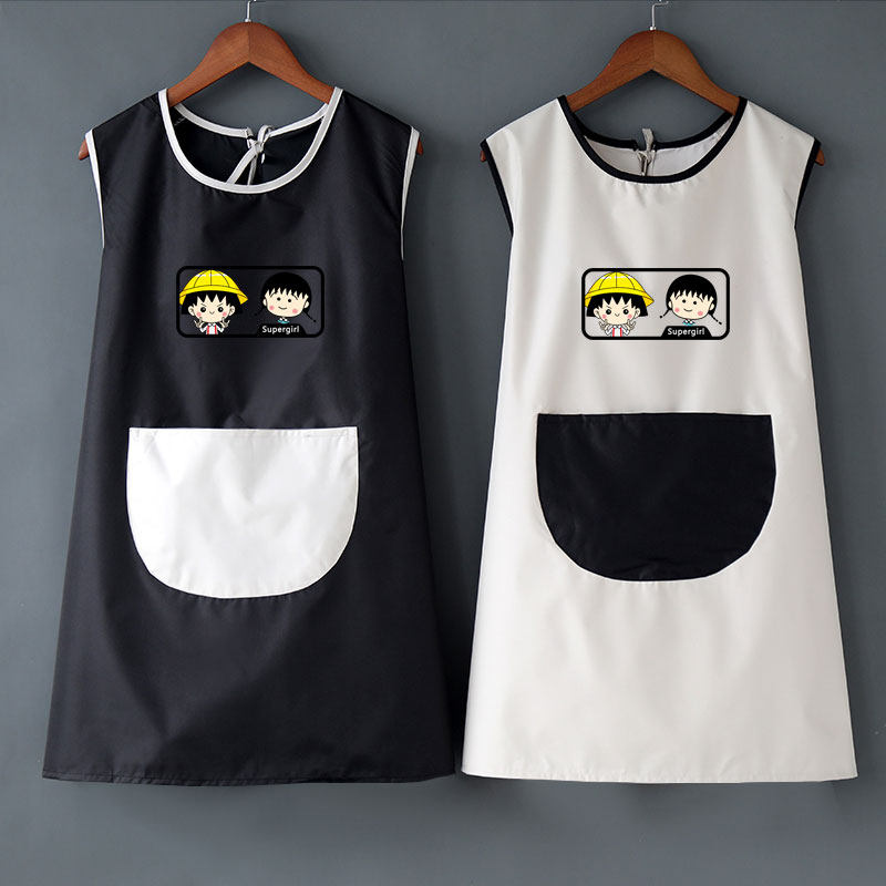 网红围裙防水防油家用厨房背心式劳保绘画可爱时尚韩版工作服定做