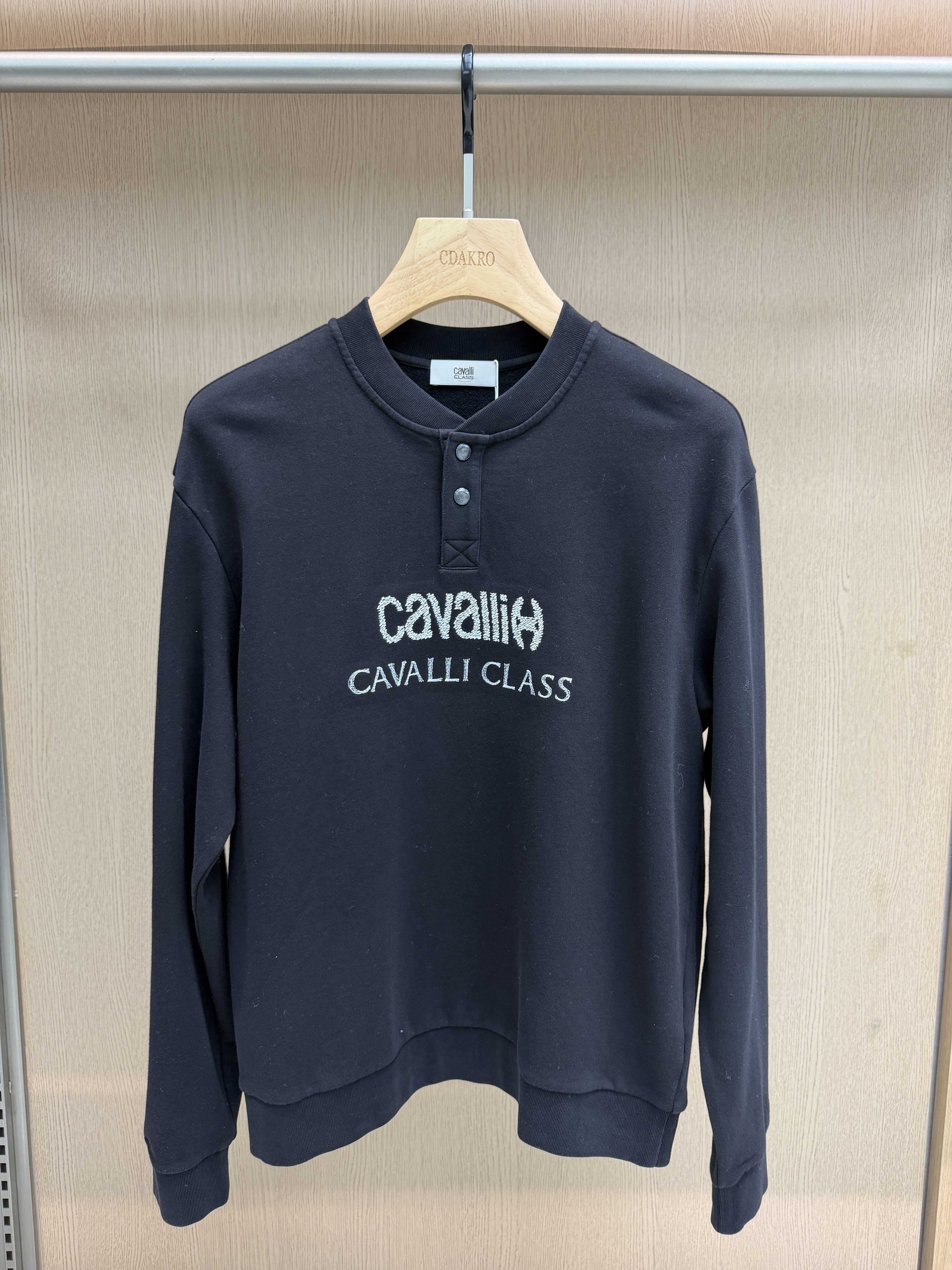 Cavalli Class男装26秋冬新款套头卫衣字母印花休闲款CM132F3225