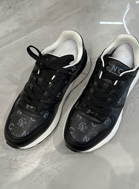 CNC 25春夏新款 男士时尚字母印花系带真皮运动鞋 811F305303