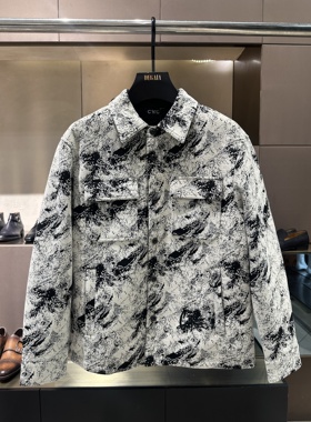 CNC 25秋冬新款 男士时尚晕染双口袋装饰翻领棉服夹克811G321026