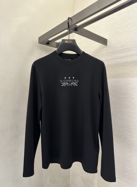 John Richmond 25秋冬新款 男士字母钉珠长袖T恤 JUHBAT151073
