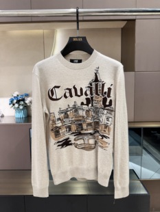 Cavalli Class 25秋冬新款 男士时尚图案印花刺绣毛衫 CM352E3482