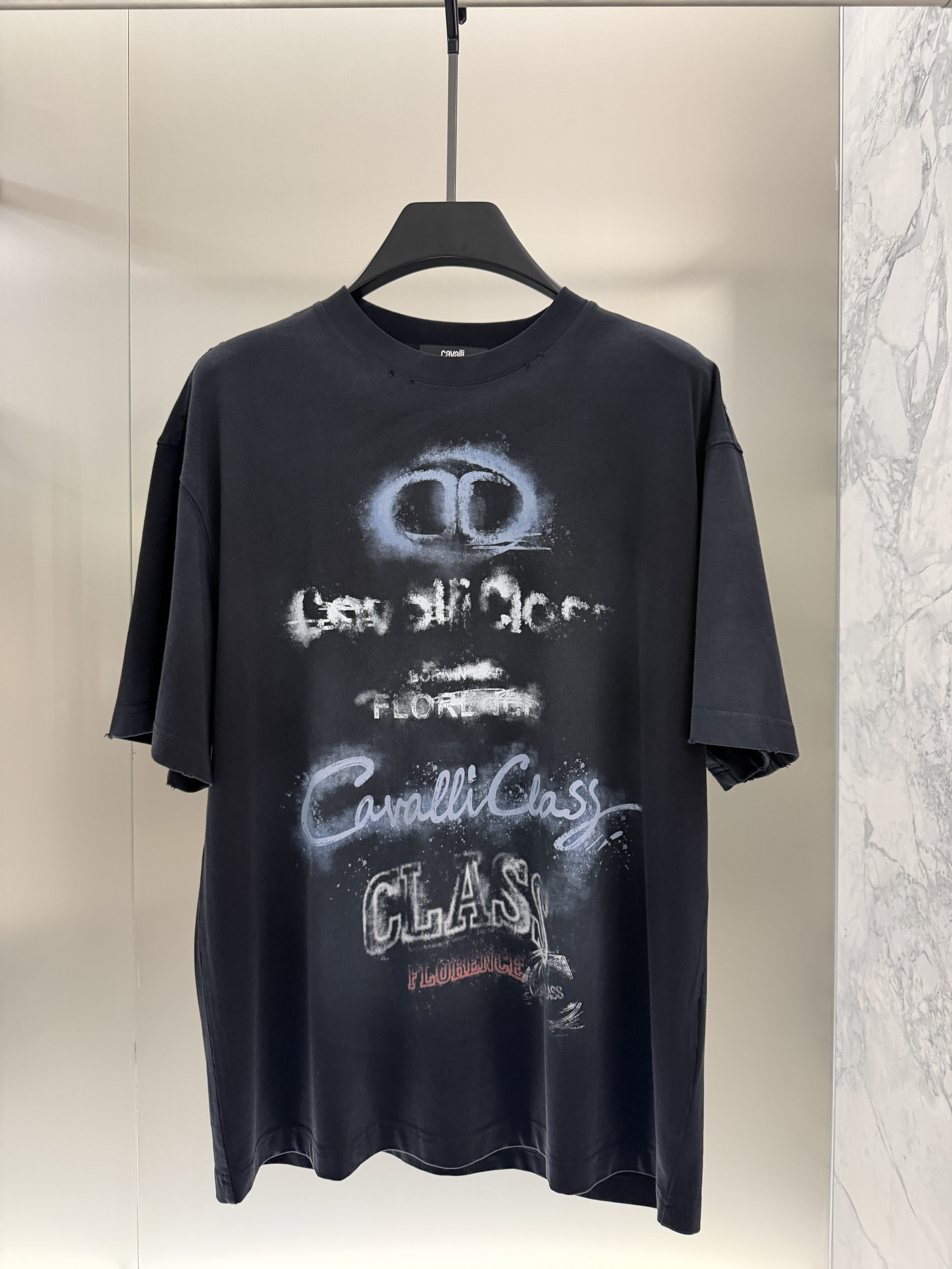 Cavalli Class男装26夏季新款印花短袖T恤宽松休闲款CM022F2420