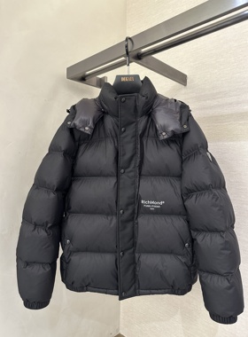 John Richmond 25秋冬新款 男士字母印花连帽羽绒服JUHBAY030535