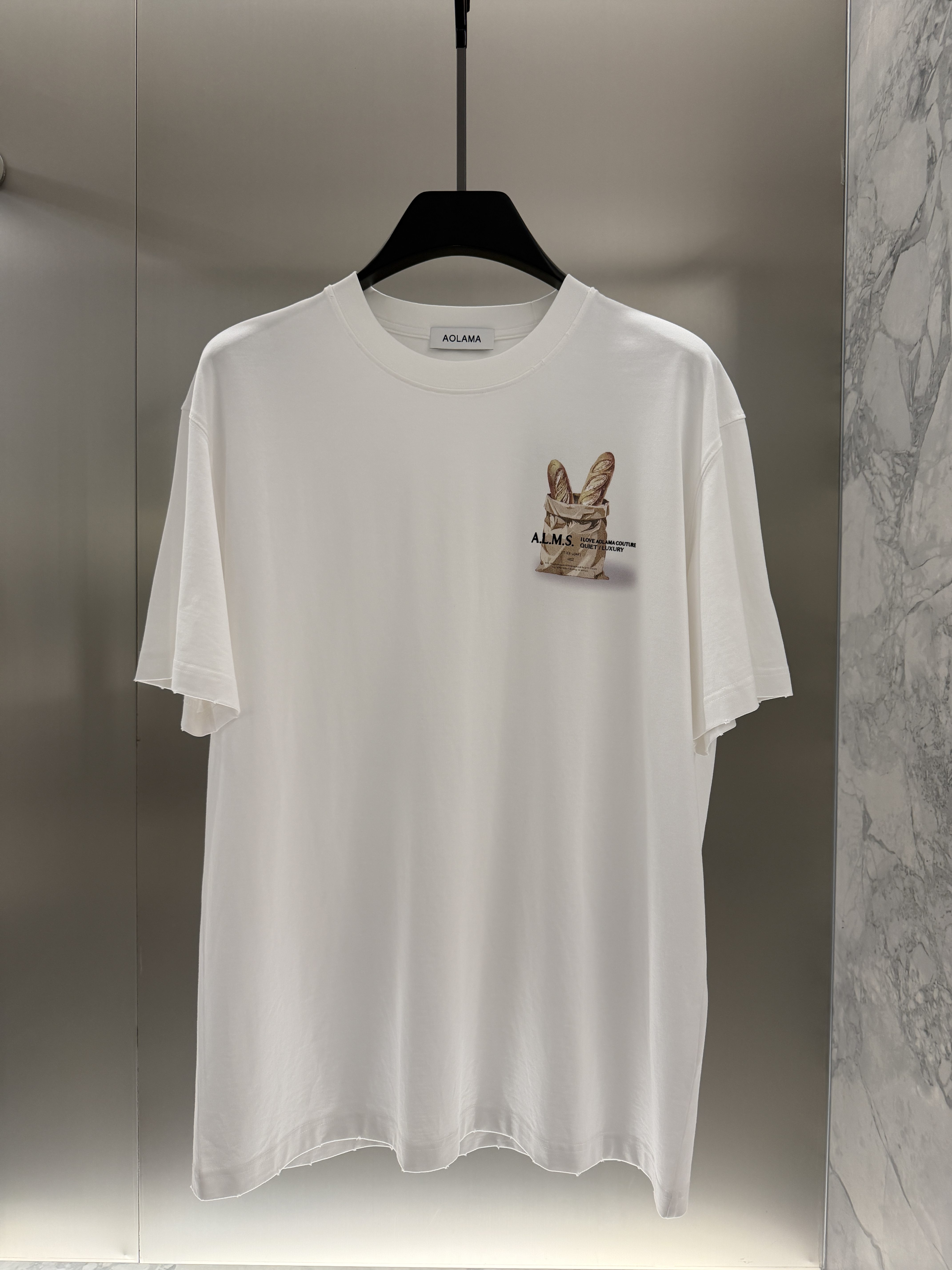 AOLAMA男装26夏季新款胸前字母印花短袖T恤百搭透气上衣880262106