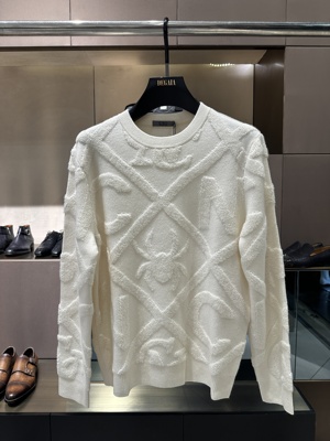 CNC 25秋冬新款 男士时尚立体浮雕字母圆领套头毛衣 811G352010