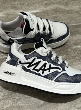 Chishaluo 25秋冬新款 男士时尚字母拼色系带休闲板鞋VL16228E09F