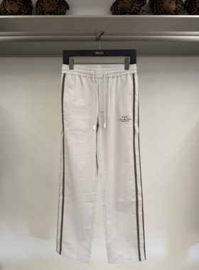 CNC 26春夏新款 男士时尚字母刺绣侧边拼接直筒休闲裤 811H193003