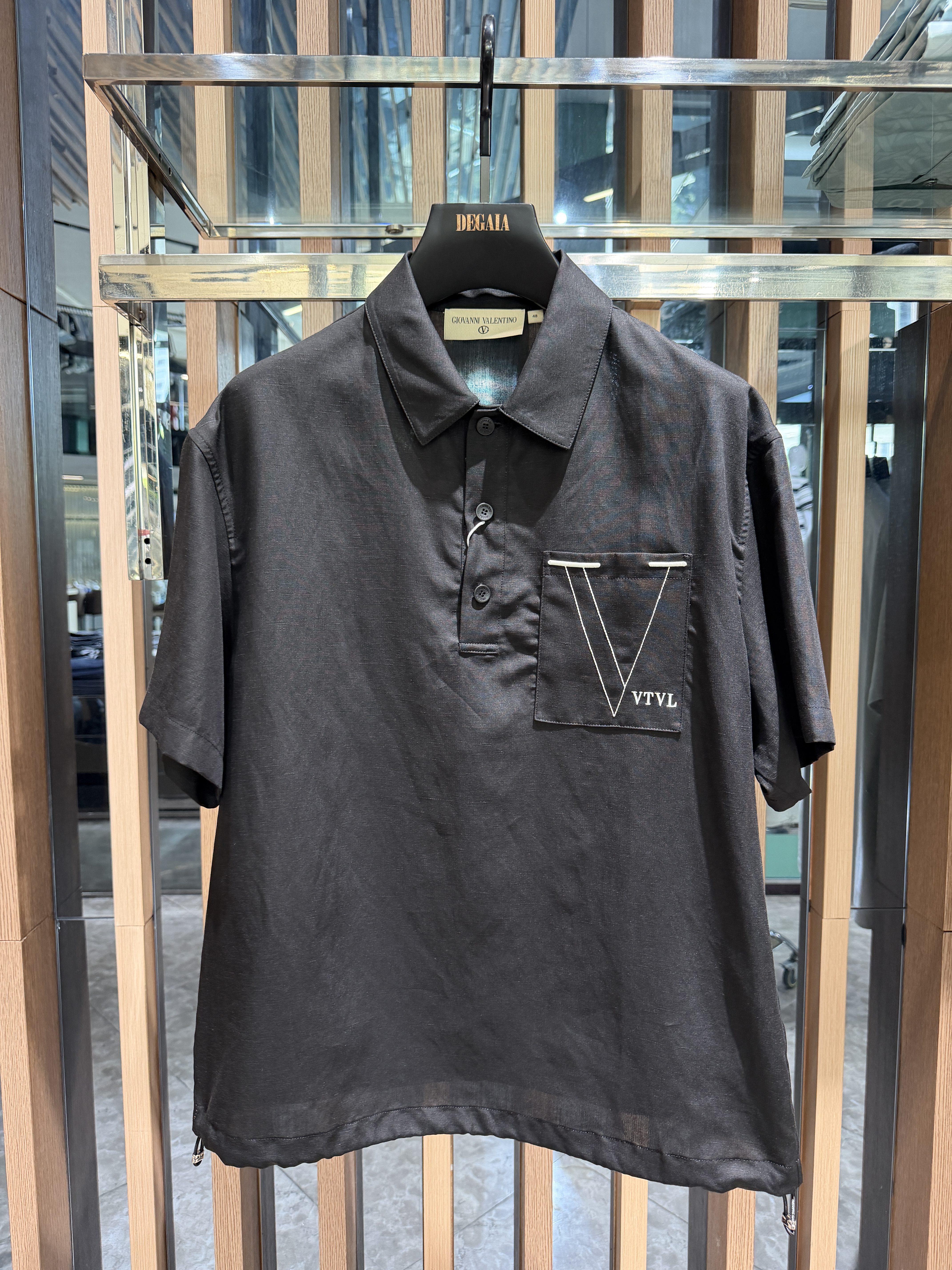 Giovanni Valentino男装26夏季新款字母刺绣短袖衬衫VT62300368