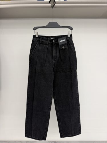 BEBE男装26秋冬新款牛仔裤后口袋刺绣做旧阔腿裤BM26A120006000