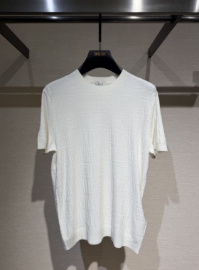 DEGAIA 26春夏新款 男士时尚满印花版圆领短袖针织衫DUIAAS360858