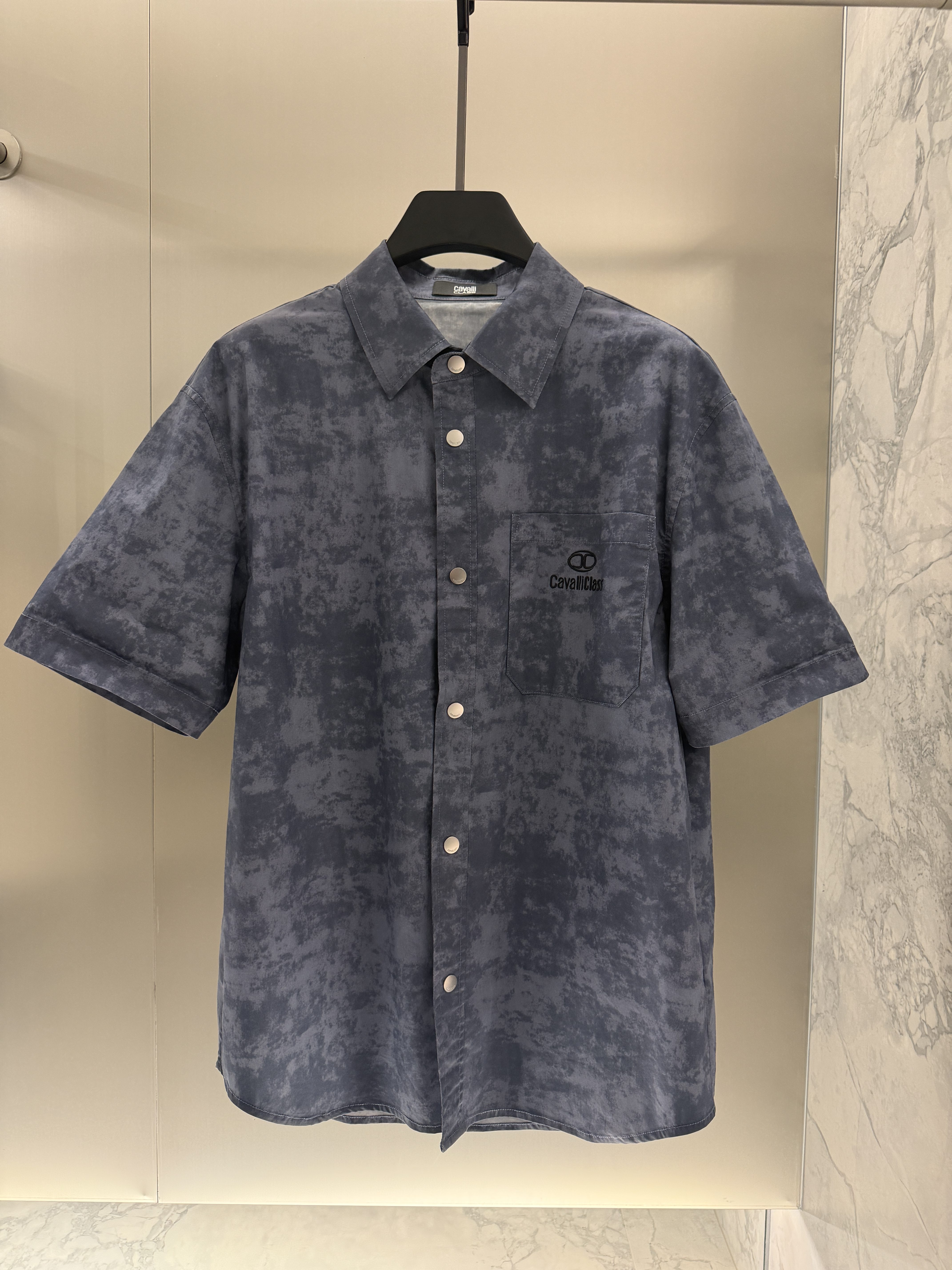 Cavalli Class男装26夏季新款花版短袖衬衫外套宽松款CM072F1151