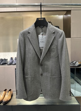 CNC 25秋冬新款 男士口袋装饰字母logo刺绣休闲西服 811G371012