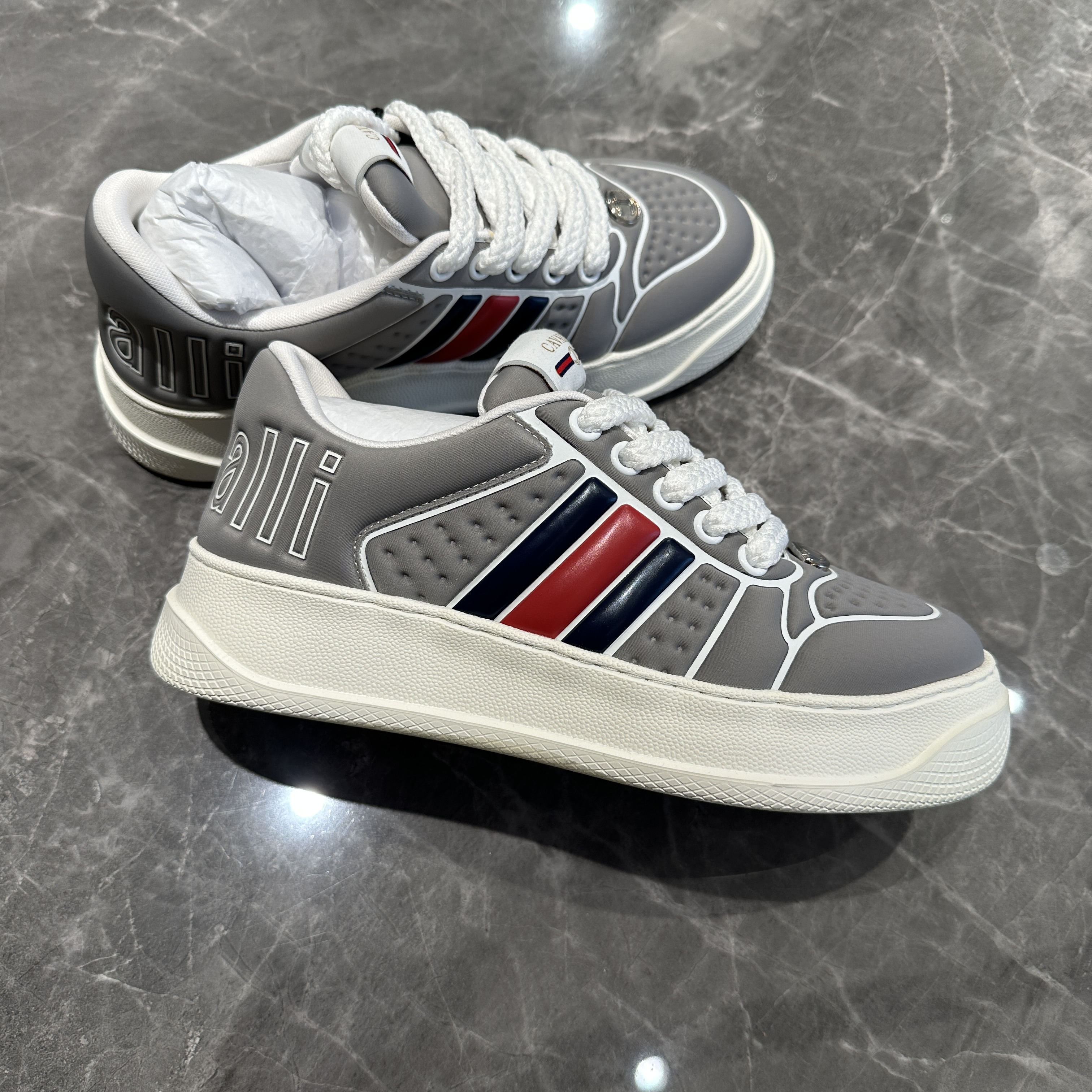 Cavalli Class 25新款 男士时尚拼色系带厚底休闲板鞋 CA2FES-17B