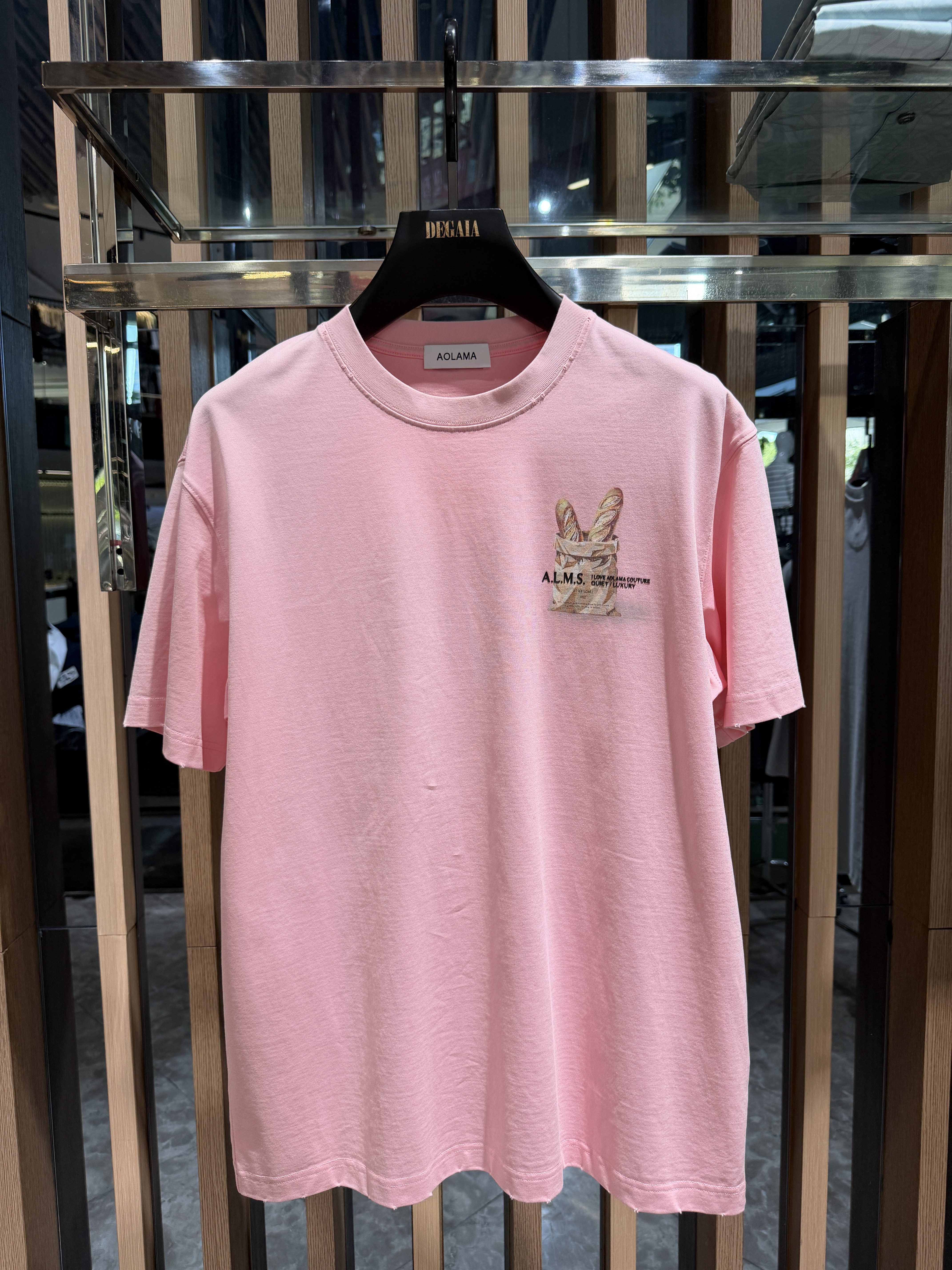 AOLAMA男装26夏季新款时尚胸前印花短袖T恤纯棉宽松上衣880262106