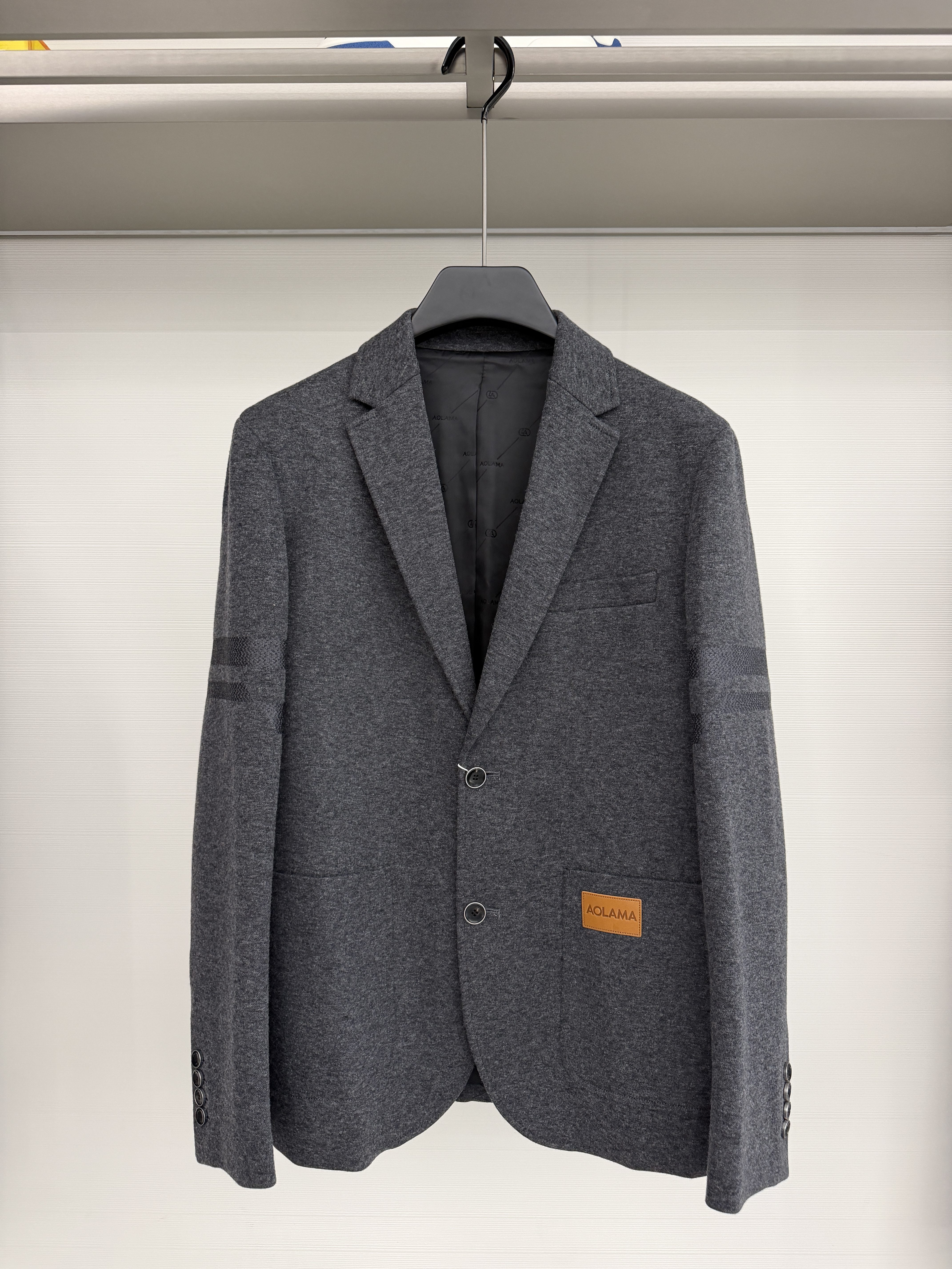 AOLAMA男装26秋冬新款针织西服翻领羊毛商务休闲外套881163339