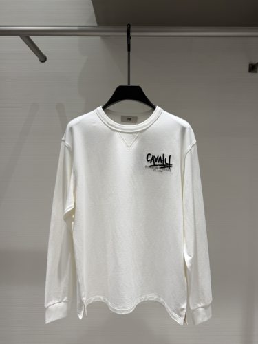 Cavalli Class 男装26秋冬新款刺绣长袖T恤休闲棉质CM102F3098