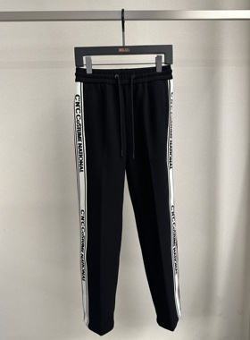 CNC 25秋冬新款 男士时尚侧边字母拼条松紧腰休闲裤 811G3930AT