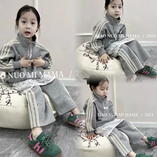 2024年春季新款女童套装可爱甜妹初春穿搭文艺森系韩系式潮酷洋气